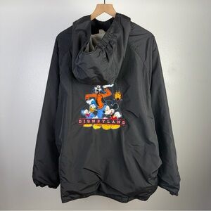 Vintage Disneyland Lined Windbreaker Jacket Hooded Goofy Donald 90’s Disney 2XL